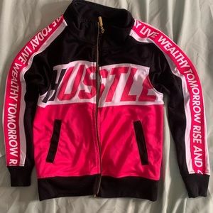 STUDIO 23 CONCEPT Mens HUSTLE LOGO TICKER Jacket